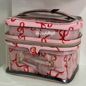 NEW Victoria’s Secret PINK & RED BOWS 4 in 1 MAKEUP TRAIN CASE